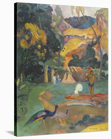 Landscape with Peacocks-Paul Gauguin-Stretched Canvas