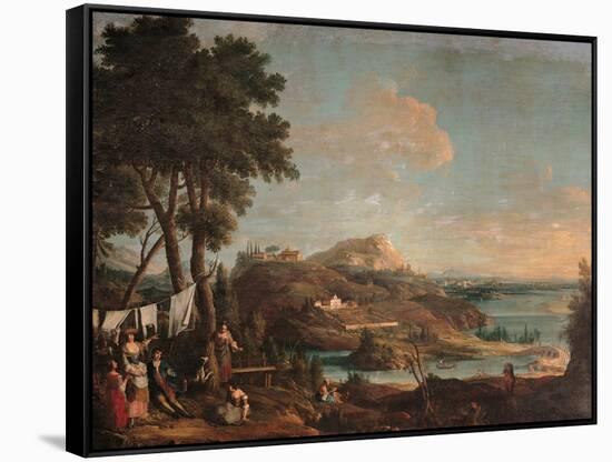 Landscape with Peasant Girls-Bartolomeo Nazzari-Framed Stretched Canvas