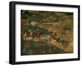 Landscape with Peasants and a Hunting Party-Ambrogio Lorenzetti-Framed Giclee Print