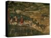 Landscape with Peasants and a Hunting Party-Ambrogio Lorenzetti-Stretched Canvas