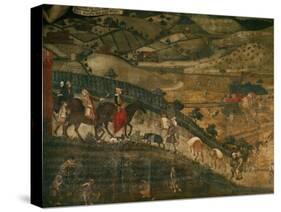 Landscape with Peasants and a Hunting Party-Ambrogio Lorenzetti-Stretched Canvas