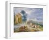 Landscape with Peasants, Carts and a Ferry-Joseph van Bredael-Framed Giclee Print