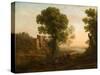 Landscape with Peasants Returning with Their Herds, c.1637-Claude Lorrain-Stretched Canvas