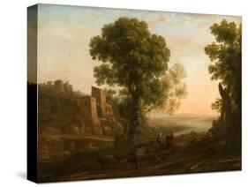 Landscape with Peasants Returning with Their Herds, c.1637-Claude Lorrain-Stretched Canvas