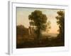 Landscape with Peasants Returning with Their Herds, c.1637-Claude Lorrain-Framed Giclee Print