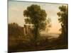 Landscape with Peasants Returning with Their Herds, c.1637-Claude Lorrain-Mounted Giclee Print