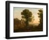 Landscape with Peasants Returning with Their Herds, c.1637-Claude Lorrain-Framed Giclee Print