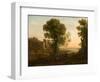 Landscape with Peasants Returning with Their Herds, c.1637-Claude Lorrain-Framed Giclee Print