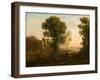 Landscape with Peasants Returning with Their Herds, c.1637-Claude Lorrain-Framed Giclee Print