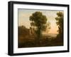 Landscape with Peasants Returning with Their Herds, c.1637-Claude Lorrain-Framed Giclee Print