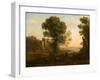 Landscape with Peasants Returning with Their Herds, c.1637-Claude Lorrain-Framed Giclee Print