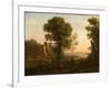 Landscape with Peasants Returning with Their Herds, c.1637-Claude Lorrain-Framed Giclee Print