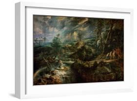Landscape with Philemon and Baucis C.1625-Peter Paul Rubens-Framed Giclee Print
