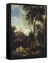 Landscape with Pilgrim-Carlo Antonio Tavella-Framed Stretched Canvas