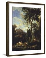 Landscape with Pilgrim-Carlo Antonio Tavella-Framed Giclee Print