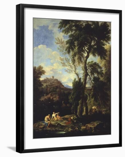 Landscape with Pilgrim-Carlo Antonio Tavella-Framed Giclee Print