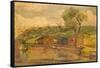 Landscape with Pond-null-Framed Stretched Canvas