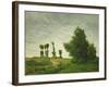 Landscape with Poplars, 1875-Paul Gauguin-Framed Giclee Print