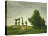 Landscape with Poplars, 1875-Paul Gauguin-Stretched Canvas