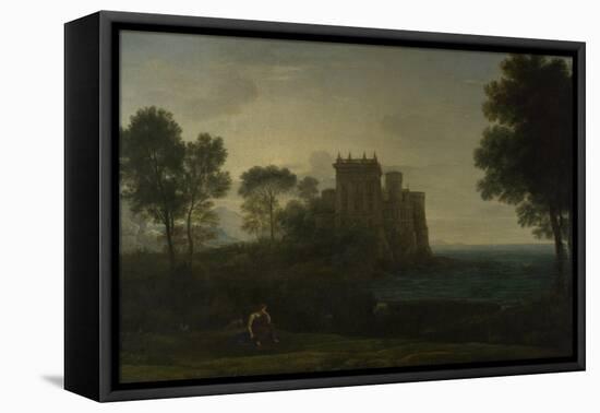 Landscape with Psyche Outside the Palace of Cupid (The Enchanted Castle), 1664-Claude Lorraine-Framed Stretched Canvas