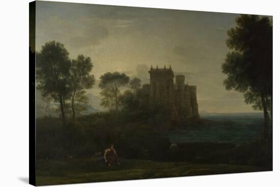 Landscape with Psyche Outside the Palace of Cupid (The Enchanted Castle), 1664-Claude Lorraine-Stretched Canvas