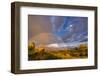 Landscape with rainbow in desert, Texas Canyon, Dragoon Mountains, Chihuahuan Desert, Arizona, USA-Panoramic Images-Framed Photographic Print