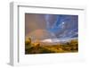 Landscape with rainbow in desert, Texas Canyon, Dragoon Mountains, Chihuahuan Desert, Arizona, USA-Panoramic Images-Framed Photographic Print