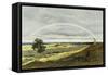 Landscape with Rainbow-Caspar David Friedrich-Framed Stretched Canvas