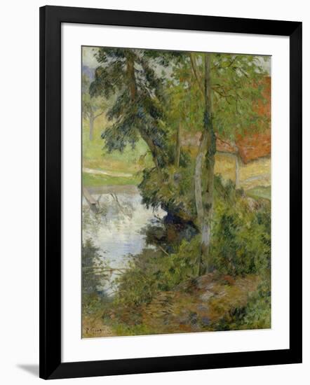 Landscape with Red Roof, 1885-Paul Gauguin-Framed Giclee Print