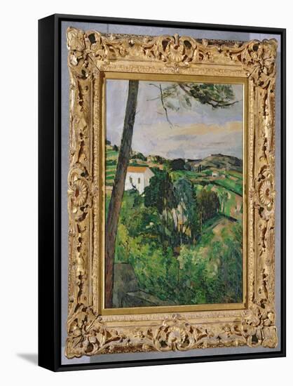 Landscape with Red Roof or the Pine at the Estaque, 1875-76-Paul Cézanne-Framed Stretched Canvas