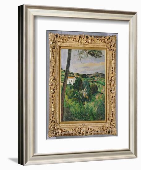 Landscape with Red Roof or the Pine at the Estaque, 1875-76-Paul Cézanne-Framed Giclee Print