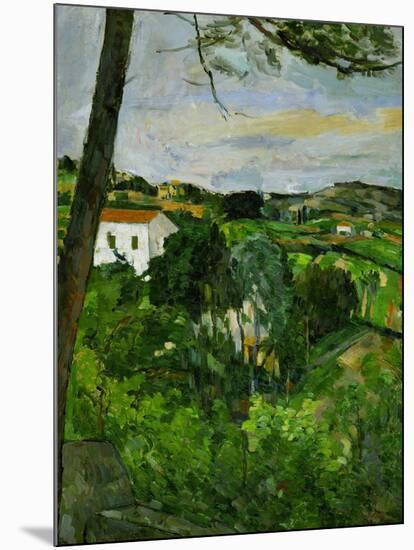 Landscape with Red Rooftops, Also Called Pine-Tree at L'Estaque, 1876-Paul Cézanne-Mounted Giclee Print