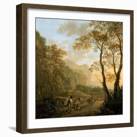 Landscape with Resting Travellers and Oxcart, C. 1645-Jan Dirksz Both-Framed Giclee Print