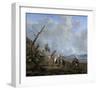 Landscape with Riders, Hunters and Peasants-Johannes Lingelbach-Framed Premium Giclee Print