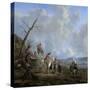 Landscape with Riders, Hunters and Peasants-Johannes Lingelbach-Stretched Canvas