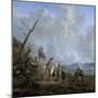 Landscape with Riders, Hunters and Peasants-Johannes Lingelbach-Mounted Art Print