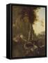 Landscape with Rising Sun (Oil on Canvas)-Adam Pynacker-Framed Stretched Canvas
