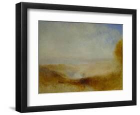 Landscape with river and a bay in the far background-Joseph Mallord William Turner-Framed Giclee Print