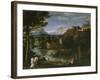 Landscape with River and Bathers-Annibale Carracci-Framed Giclee Print