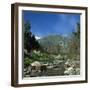 Landscape with River and Church and Fortress on a Hill in the Background at Mistras, Greece, Europe-Tony Gervis-Framed Photographic Print