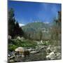 Landscape with River and Church and Fortress on a Hill in the Background at Mistras, Greece, Europe-Tony Gervis-Mounted Photographic Print