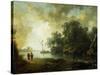 Landscape with River, Circa 1780-Carl Philipp Schallhas-Stretched Canvas