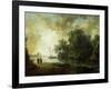 Landscape with River, Circa 1780-Carl Philipp Schallhas-Framed Giclee Print