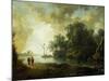 Landscape with River, Circa 1780-Carl Philipp Schallhas-Mounted Giclee Print