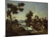 Landscape with Road, Cottages and Man Riding-Giuseppe Zais-Mounted Art Print
