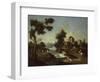 Landscape with Road, Cottages and Man Riding-Giuseppe Zais-Framed Art Print