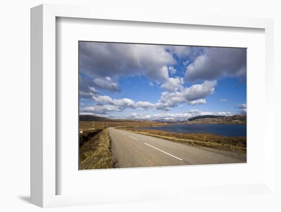 Landscape with Road, Lake and Clouds,Scotland, United Kingdom-Stefano Amantini-Framed Photographic Print