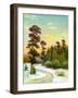 Landscape With Road To Winter Wood-balaikin2009-Framed Art Print