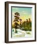 Landscape With Road To Winter Wood-balaikin2009-Framed Art Print