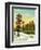 Landscape With Road To Winter Wood-balaikin2009-Framed Art Print